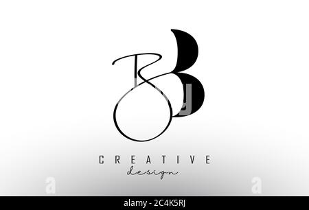 Letters BB B Logo with a minimalist design and handwritten letter. Simple BB Icon. Creative Vector Illustration with letter B. Stock Vector