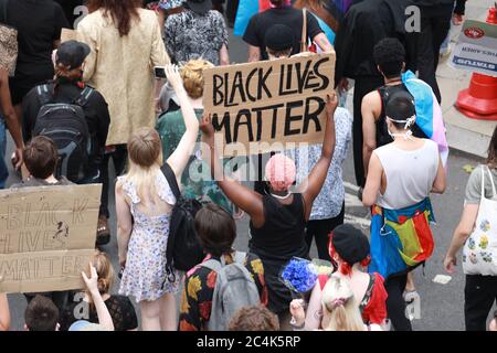 Black Trans Lives Mattercrowds protest - Central London Stock Photo