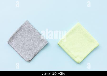 Two new microfiber cloth for cleaning and dusting Stock Photo