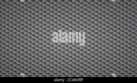 Abstract metal background with hexagonal holes in gray colors Stock Vector