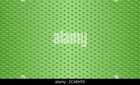 Abstract metal background with hexagonal holes in green colors Stock Vector