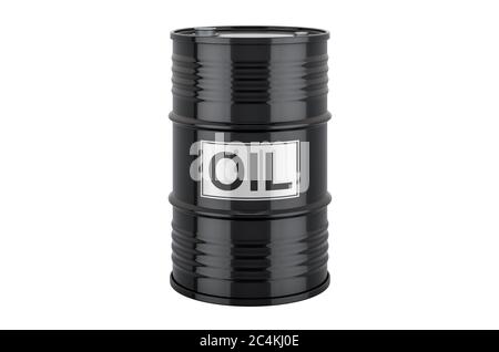 Oil Barrel, 3D rendering isolated on white background Stock Photo