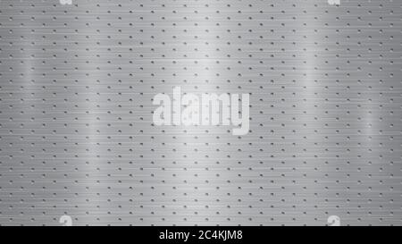 Abstract metal background with hexagonal holes in gray colors Stock Vector