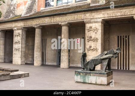 Nurnberg, Germany: The entrance of the German National Museum in Nuremberg (Germanisches Nationalmuseum). Stock Photo