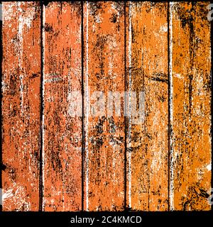 Orange wood texture with realistic natural structure. Blank board composed from clean planks. Empty background in square size format. Graphic element Stock Vector