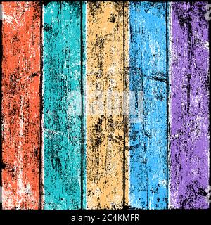 Colored wood texture with realistic natural structure. Blank board composed from clean planks. Empty background in square size format. Graphic element Stock Vector