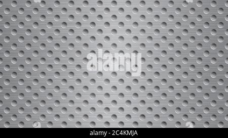 Abstract metal background with holes in gray colors Stock Vector