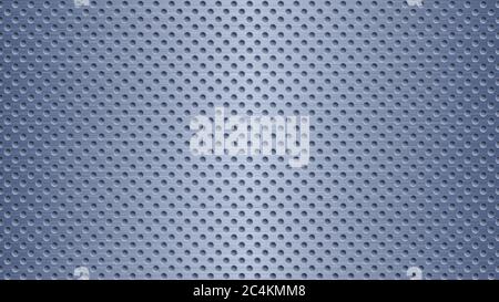 Abstract metal background with holes in blue colors Stock Vector