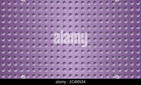 Abstract metal background with holes in purple colors Stock Vector