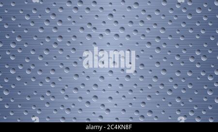Abstract metal background with holes in blue colors Stock Vector