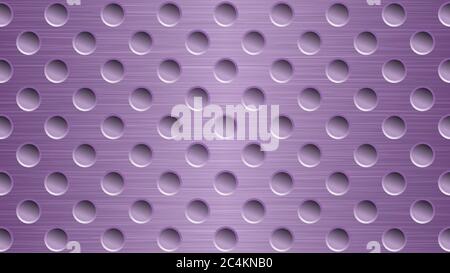 Abstract metal background with holes in purple colors Stock Vector