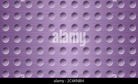 Abstract metal background with holes in purple colors Stock Vector