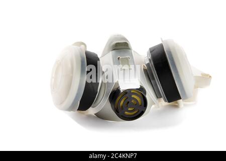 an industrial high efficiency half mask respirator isolated on white Stock Photo