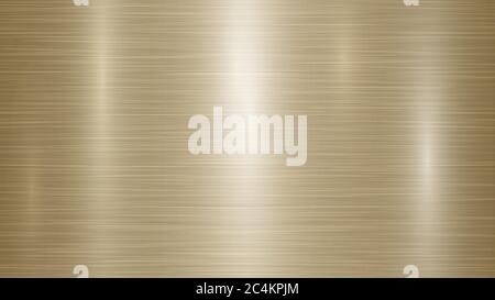 Abstract metal background with glares in golden colors Stock Vector