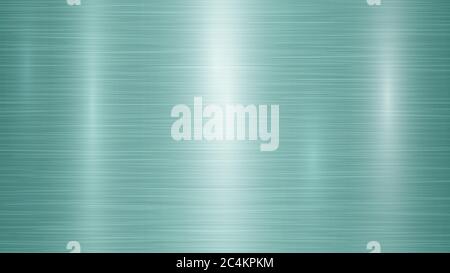 Abstract metal background with glares in turquoise colors Stock Vector