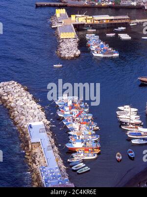 Fishing boats in harbour, Sorrento, Campania Region, Italy Stock Photo