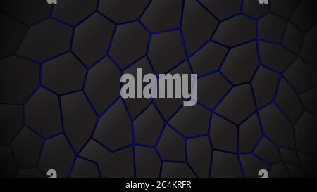 Abstract dark background of polygons in blue colors Stock Vector