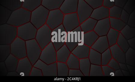 Abstract dark background of polygons in red colors Stock Vector