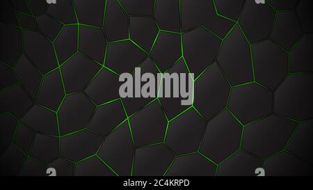Abstract dark background of polygons in green colors Stock Vector