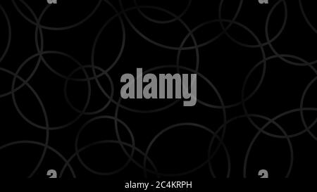 Abstract dark background of intersecting circles in black colors Stock Vector