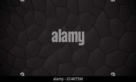 Abstract dark background of polygons in black colors Stock Vector