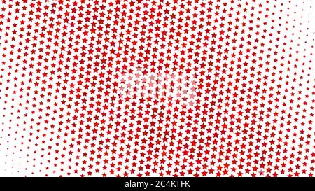 Abstract halftone gradient background of small stars, red on white Stock Vector