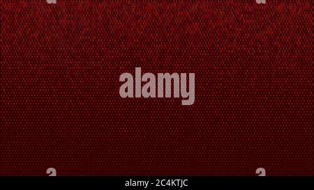 Abstract halftone gradient background of small ones and zeros, red on black Stock Vector