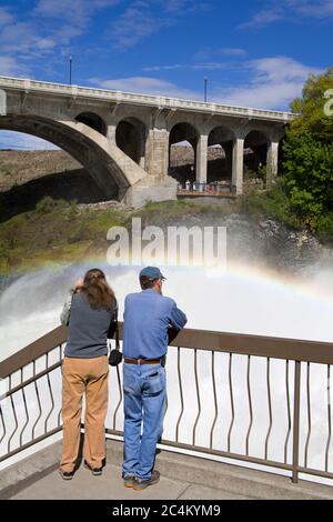 Spokane River in Major Flood, Riverfront Park, Spokane, Washington State, USA Stock Photo