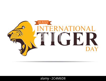 vector illustration of international tiger day poster design Stock Vector