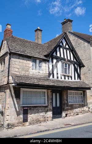 Westhaven House. Painswick 15th century Timber framed house. New Street, Painswick, Cotswolds, Gloucestershire, England Stock Photo