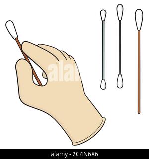 vector set of cotton swab Stock Vector