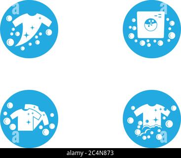 Laundry logo vector icon illustration design Stock Vector