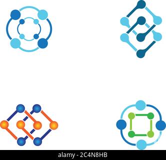 Molecule logo template vector icon illustration design Stock Vector
