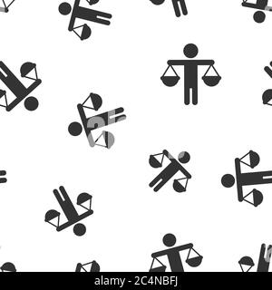 Ethic balance icon in flat style. Honesty vector illustration on isolated background. Decision seamless pattern background business concept. Stock Vector