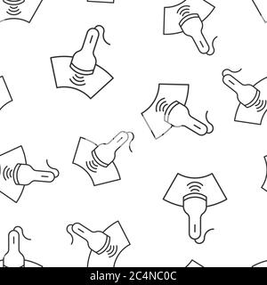 Ultrasound icon in flat style. Scanner equipment vector illustration on white isolated background. Ultrasonic seamless pattern business concept. Stock Vector