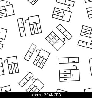 Furniture icon seamless pattern background. Business flat vector