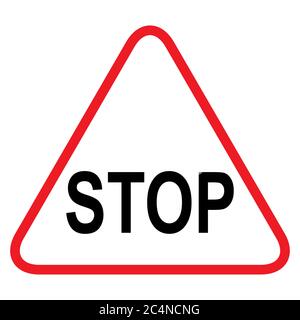 Stop sign, icon STOP forbidden vector. Warning symbol isolated on white background . Stock Vector
