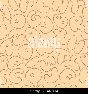 Seamless pattern. Chubby colored abc. Color cartoon lettering texture. Vector illustration isolated Stock Vector