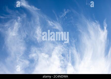 White clouds , without clear form , on blue sky , Finland Stock Photo