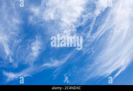 White clouds , without clear form , on blue sky , Finland Stock Photo