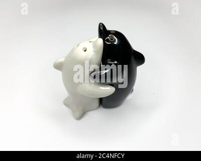 https://l450v.alamy.com/450v/2c4nfcy/black-and-white-yin-yang-dolphin-shaped-salt-and-pepper-shakers-hugging-each-other-on-white-background-2c4nfcy.jpg