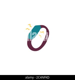 Fitness bracelet. Doodle smart band. Hand drawn vector illustration. Stock Vector