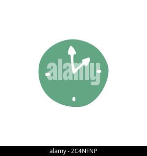 Doodle clock icon. Hand drawn vector illustration. Stock Vector
