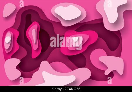 Abstract background with paper cut shapes. Design for flyers, posters or invitations Stock Vector