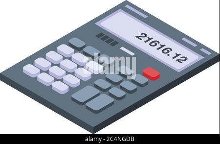 Math calculator icon, isometric style Stock Vector