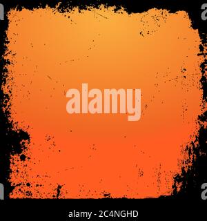 The horizontal Halloween blank gradient orange background with black ...