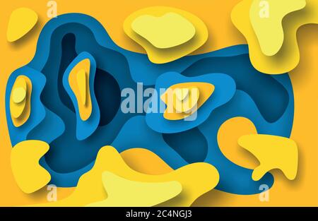 Abstract background with paper cut shapes. Design for flyers, posters or invitations Stock Vector