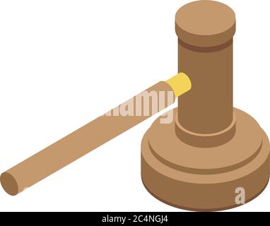 Judge gavel icon, isometric style Stock Vector