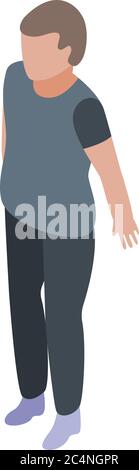 Kid climate immigrant icon, isometric style Stock Vector