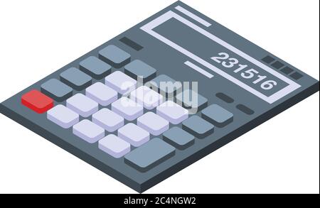 Finance calculator icon, isometric style Stock Vector